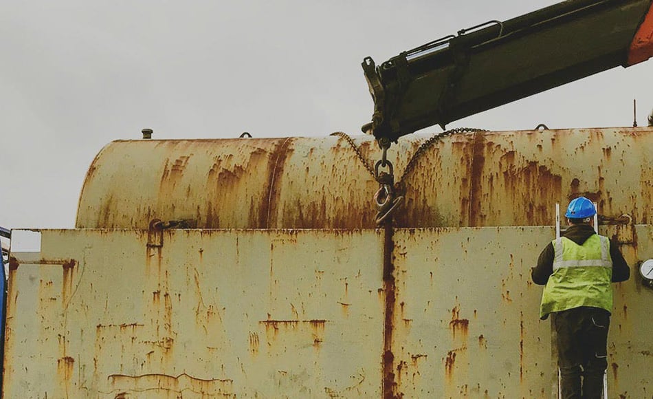 Below ground fuel tank removal